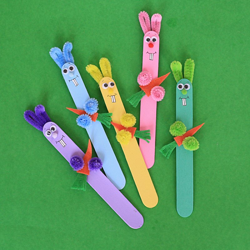 Craft Stick Bunnies.