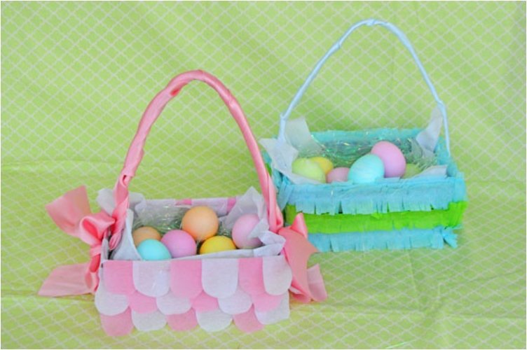 Crape Paper Easter Baskets.