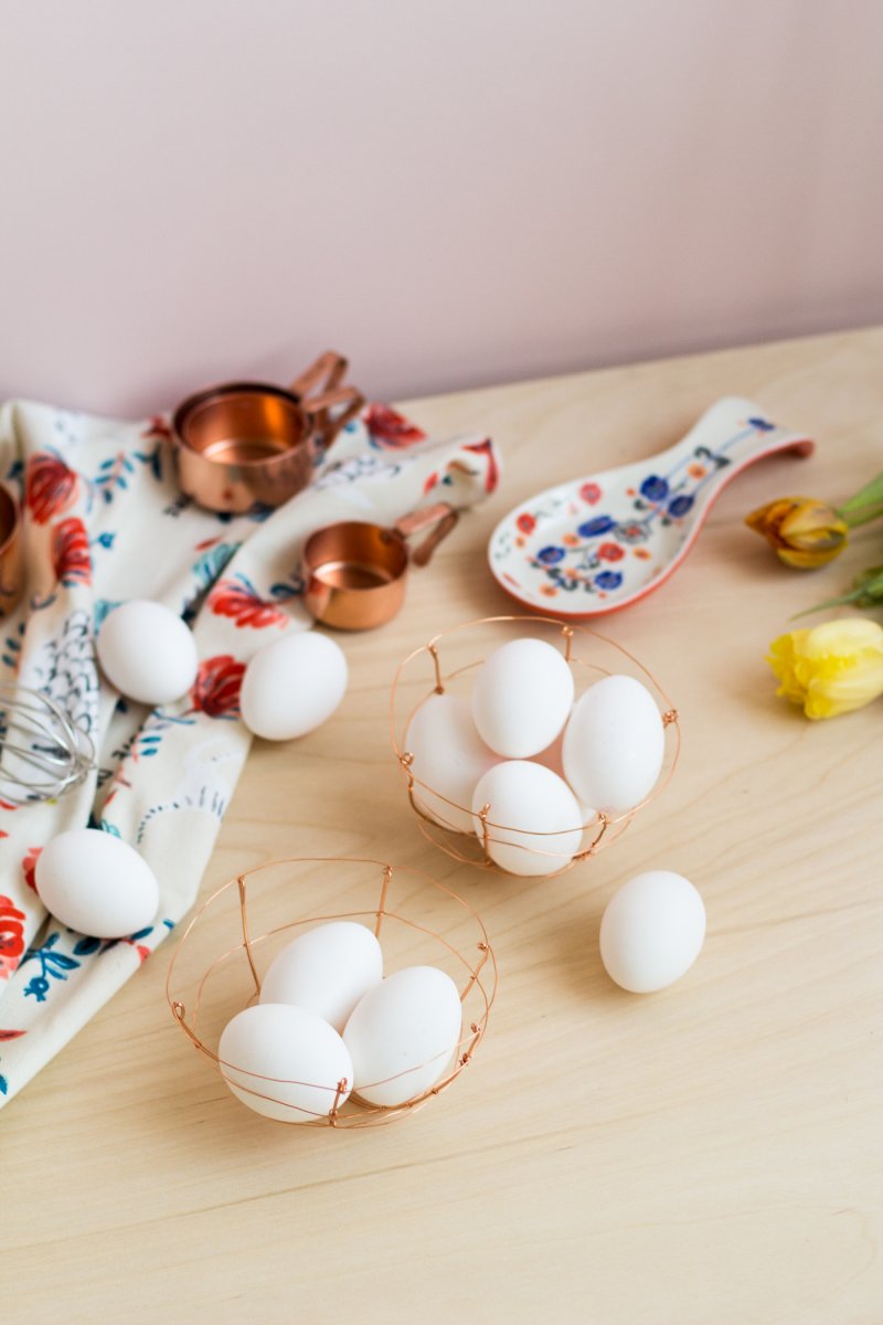 DIY Copper Wire Easter Egg Baskets.