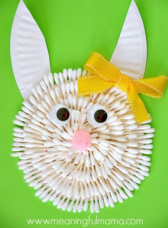 Easter Bunny Craft with Q-Tips.