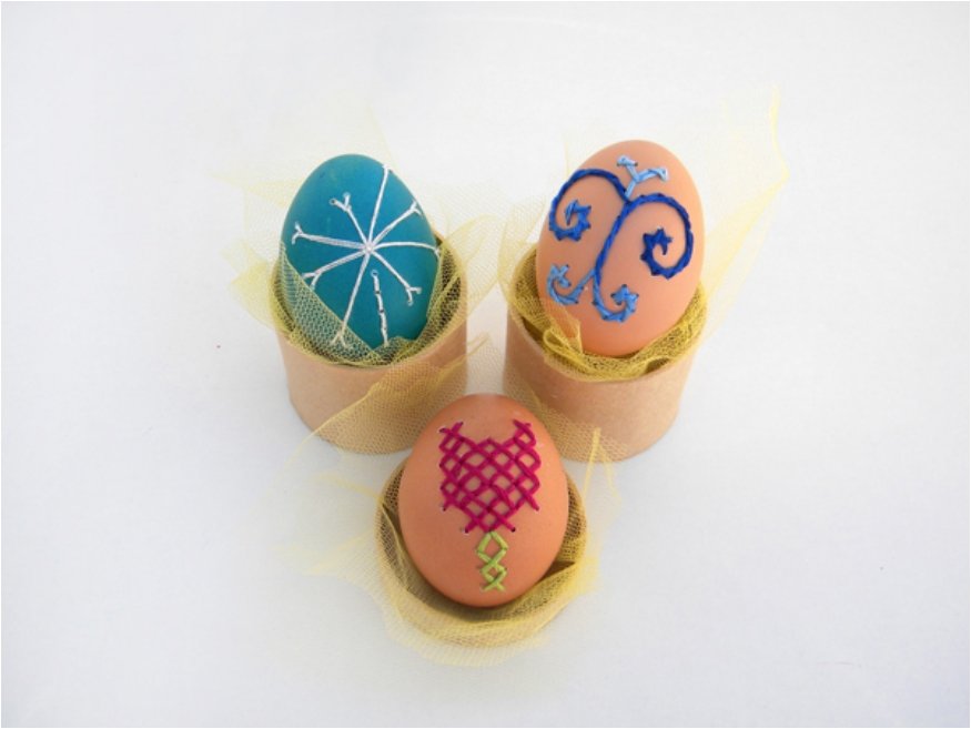 Easter Eggs with Embroidery Stitches.