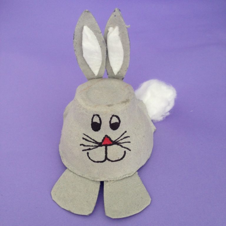 Egg Carton Easter Bunny.