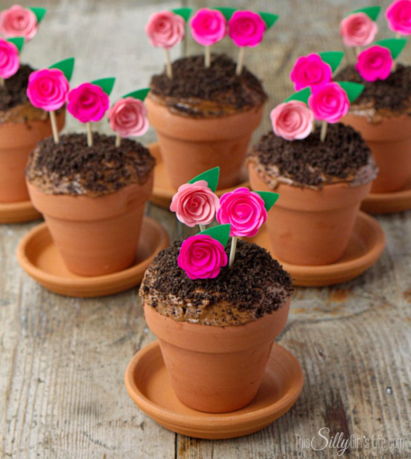 Flower Pot Cupcakes.