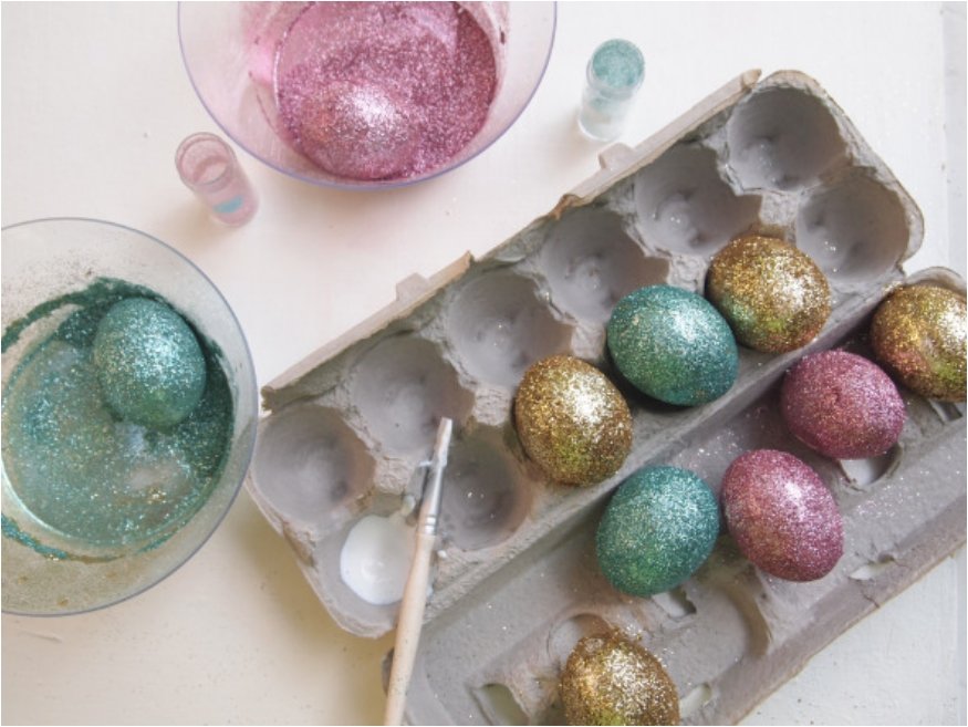 Glittered Easter Eggs.