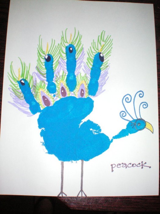 Handprint Craft Peacock.