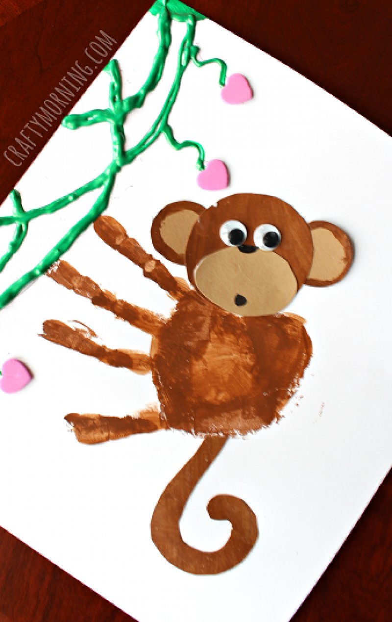 Handprint Monkey Craft.