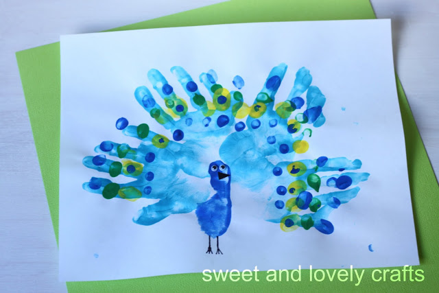 Handprint Peacock Craft.