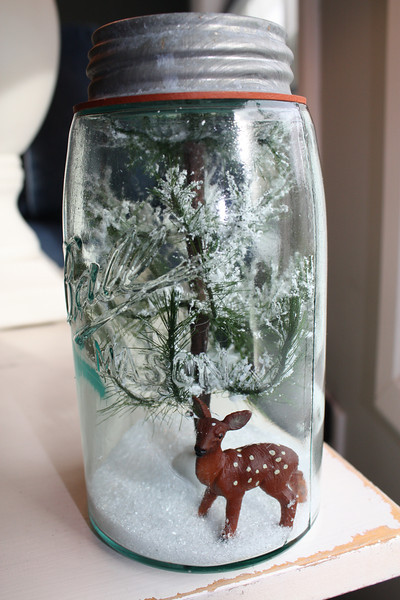 Mason Jar Snow Globes Terrariums.