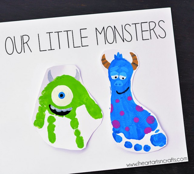 Monsters Inc Inspired Footprint Art.