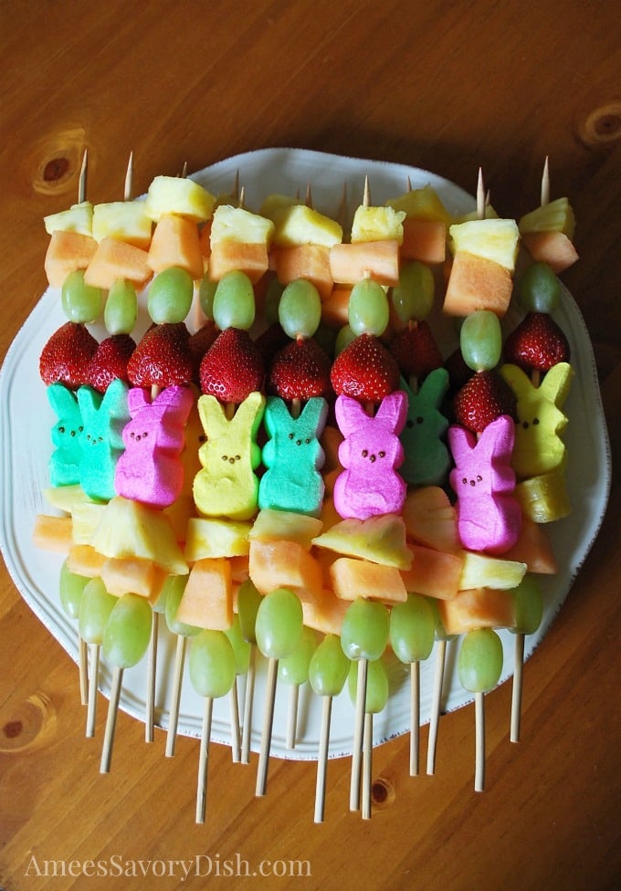 Peeps Fruit Kabobs.