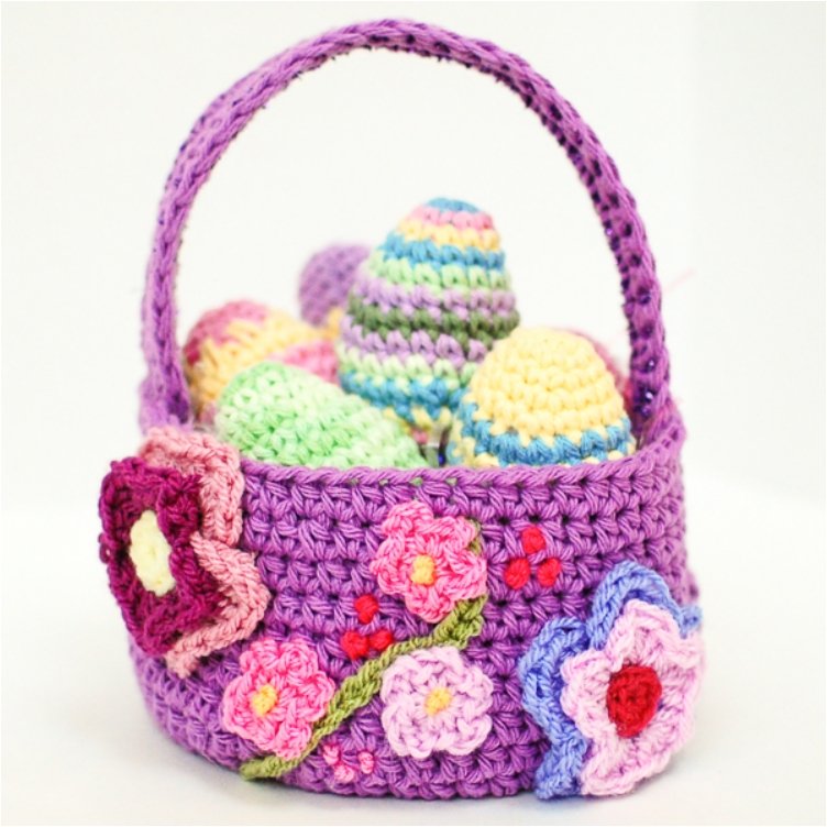 Spring Easter Basket Crochet Pattern.