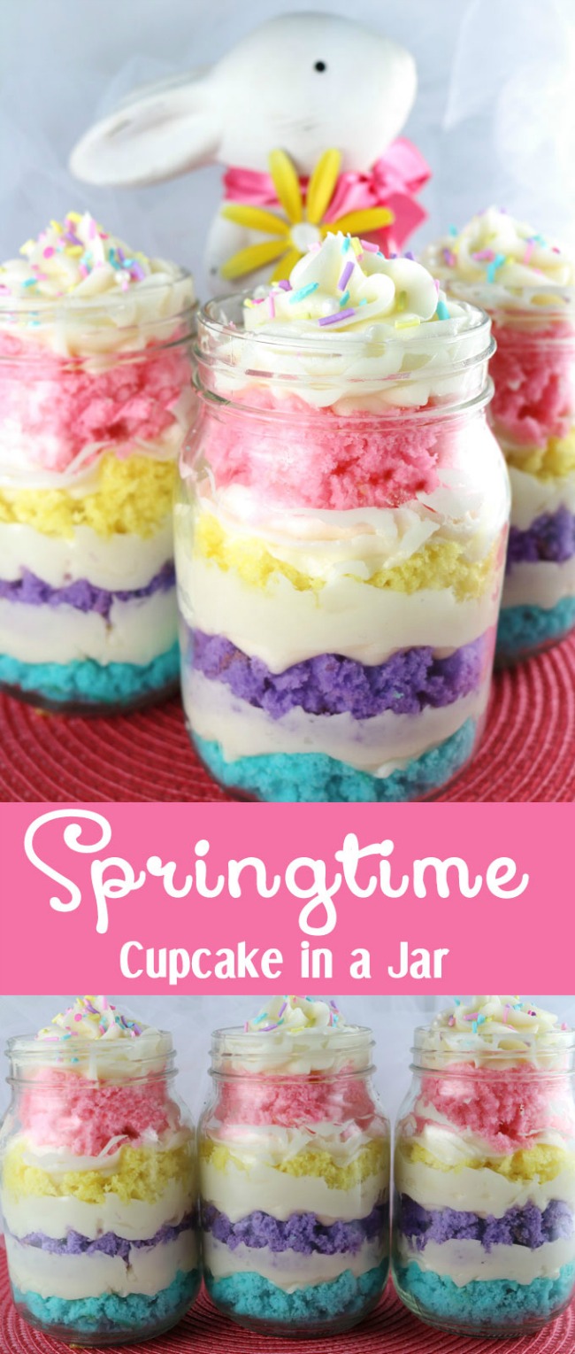 Springtime Cupcake in a Jar.