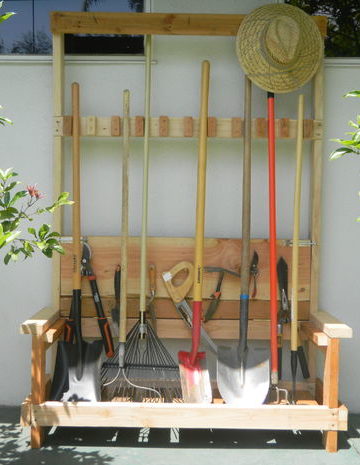 Tool Rack with Foldable Bench.