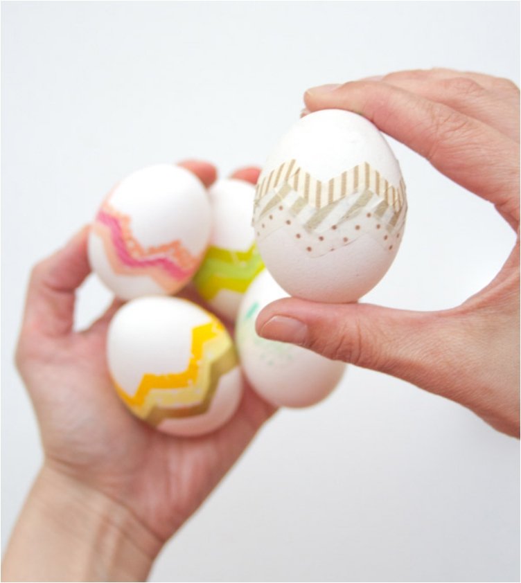 Washi Tape Chevron Easter Egg.