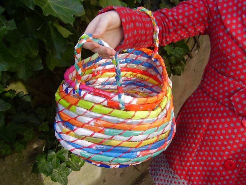 Woven Bag From Recycled Plastic Bags.