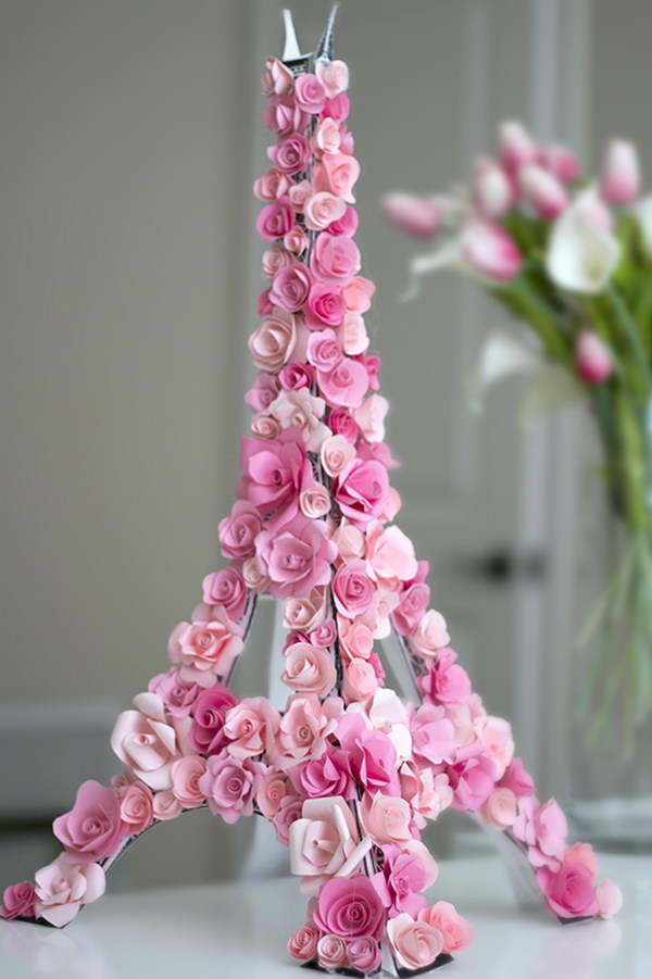 3D Paper Flower Eiffel Tower.