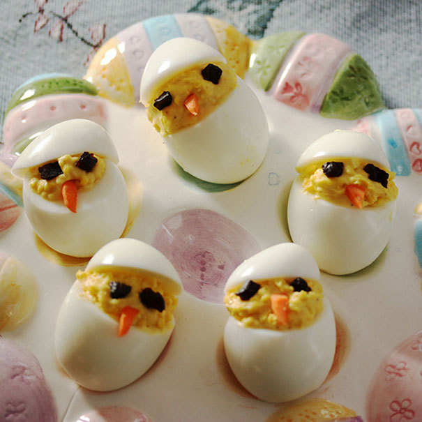 Baby Chick Deviled Eggs.