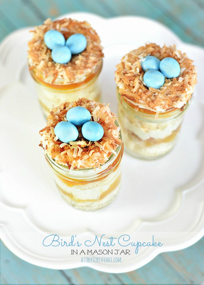 Birds Nests Cupcakes in a Jar.