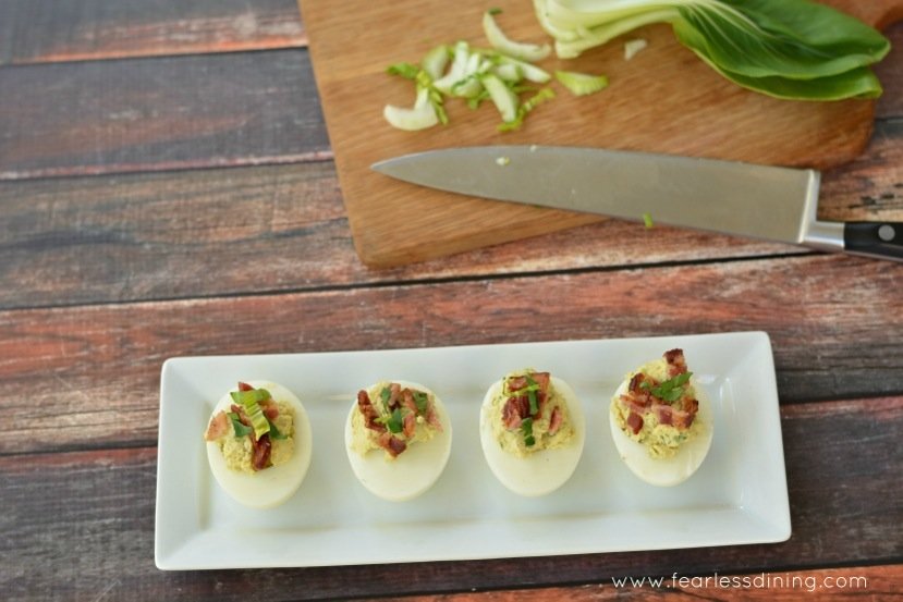 Bok Choy Deviled Eggs.