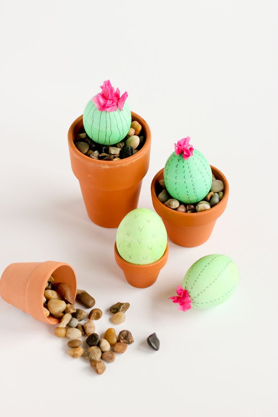 Cactus Easter Eggs.