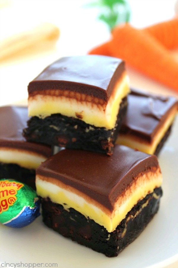 Cadbury Egg Brownies.