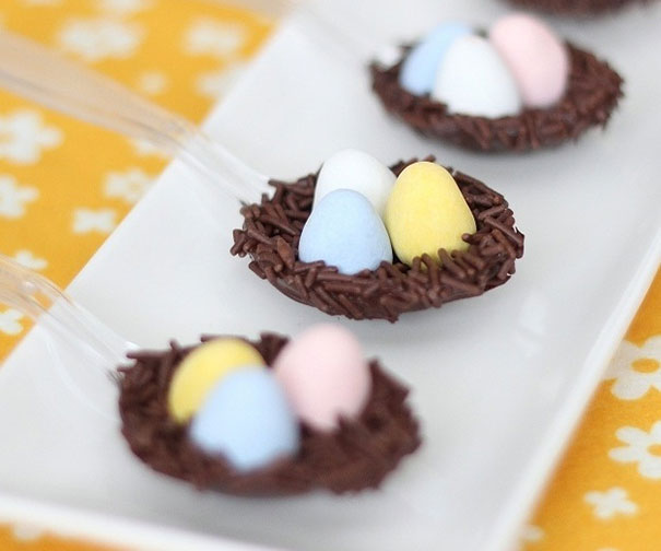 Chocolate Bird Nest on Spoon.