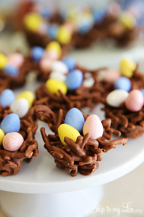 Chocolate Peanut Butter Bird Nest Cookies.