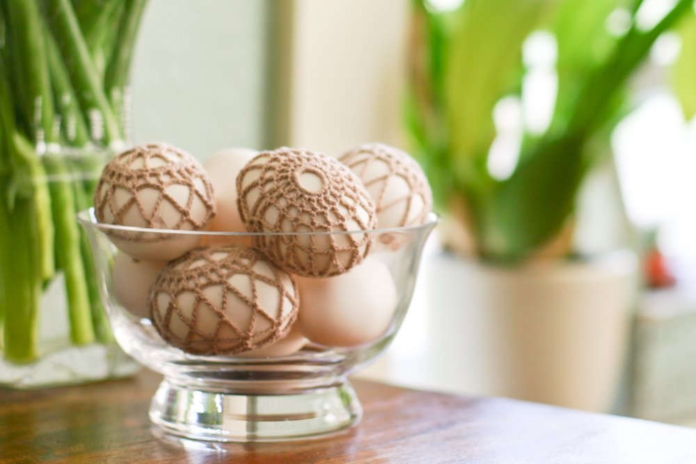 Crochet-Covered Easter Eggs.