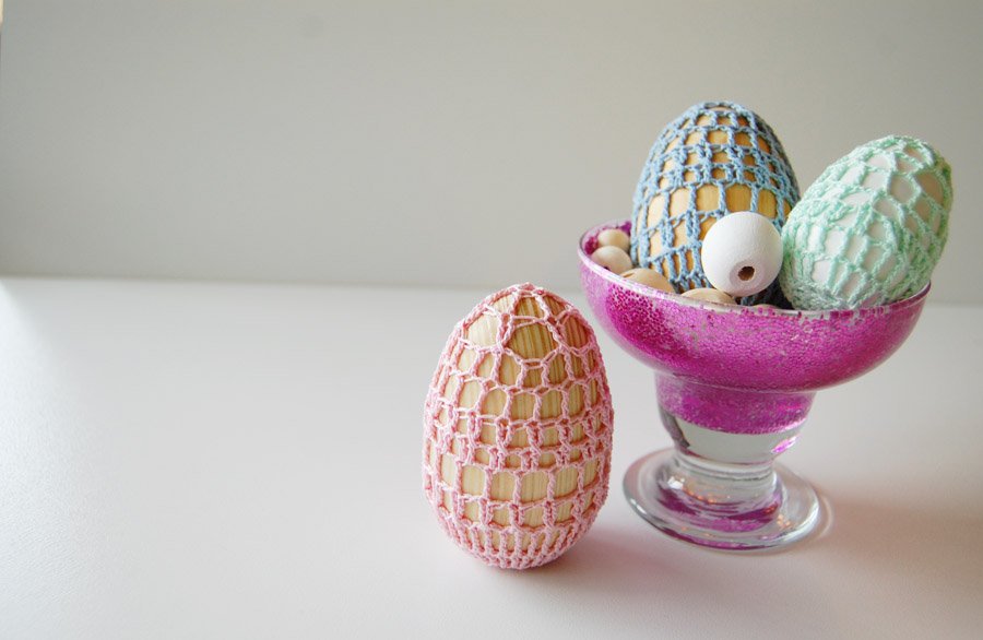 Crochet Wooden Easter Eggs.