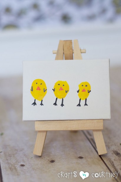 Cute Thumbprint Easter Chicks.