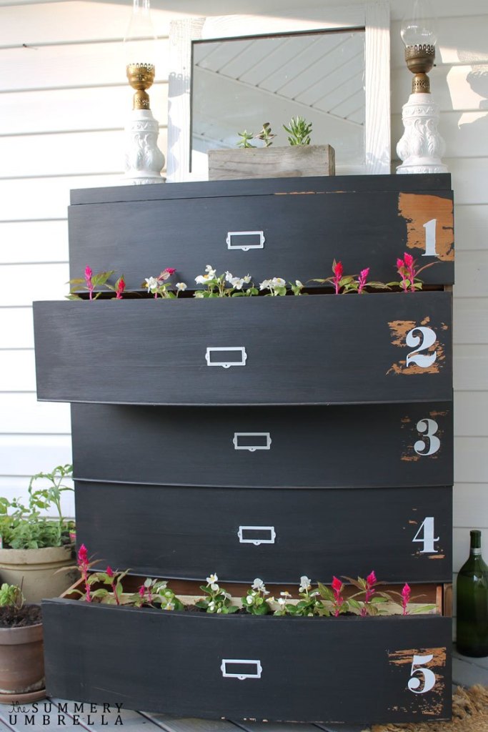 DIY Flower Planted Dresser.