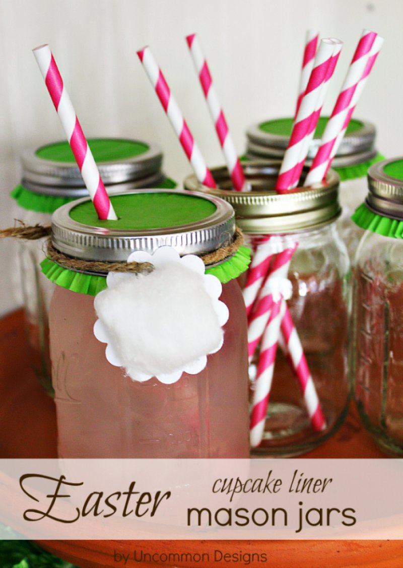 Easter Cupcake Liner Mason Jars.