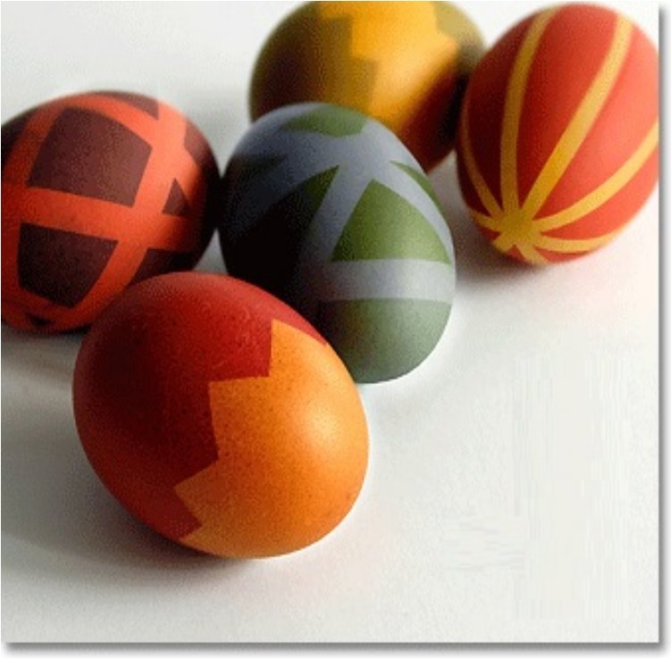 Easter Eggs With Dye & Masking Tape.