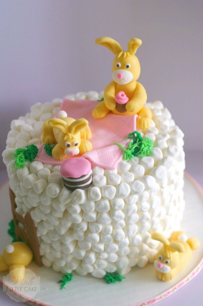 Easter Marshmallow Bunny Cake.
