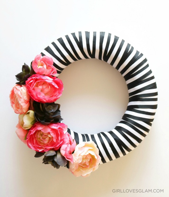 Easy Stripe and Floral Wreath.