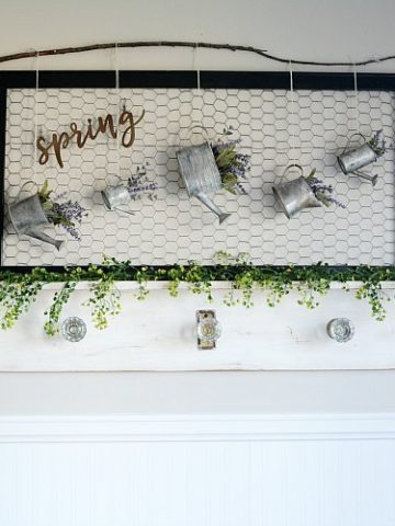 Floral and Greenery Spring Mantel.
