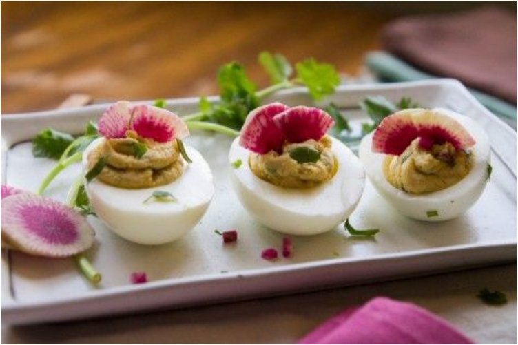 Garam Masala Deviled Eggs.