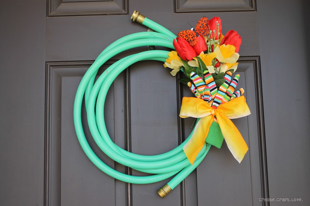 Garden Hose Spring Wreath.