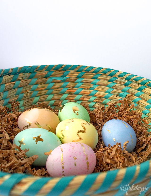 Gold Leaf Easter Eggs.