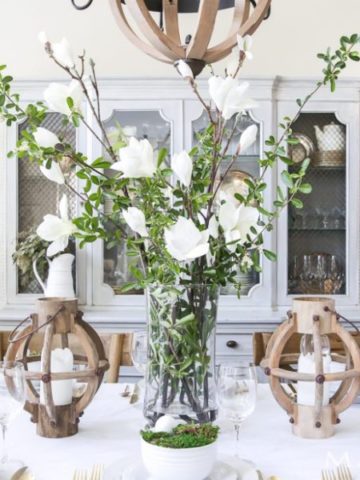 Green and White Easter Tablescape.