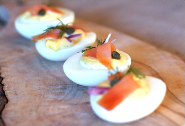 Lox Deviled Eggs.