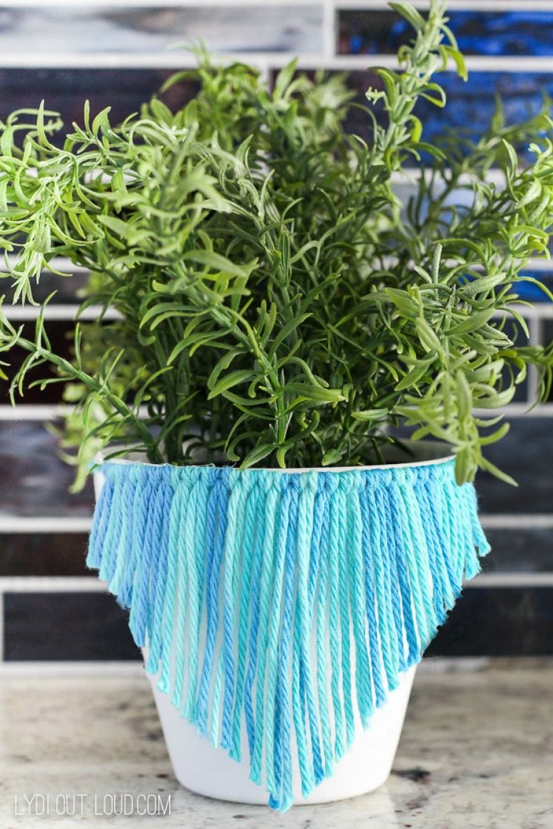 Macrame Inspired Clay Pots.