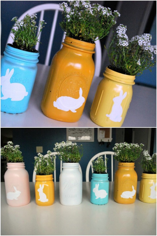 Mason Jar Planters.