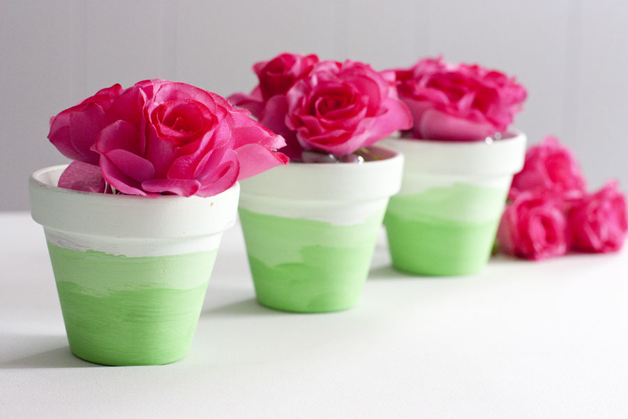 Mini Ombre Painted Flower Pots.