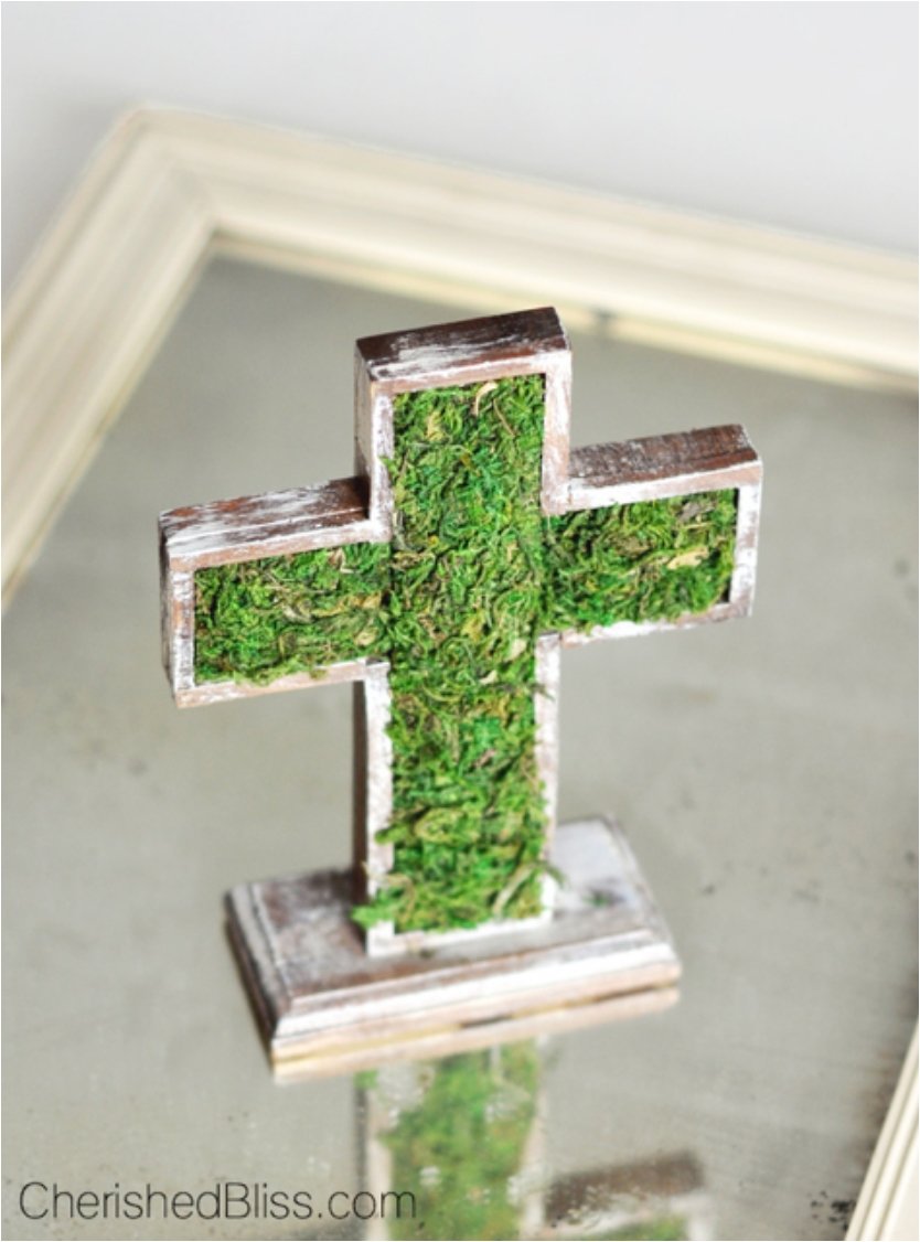 Moss Covered Wooden Cross.