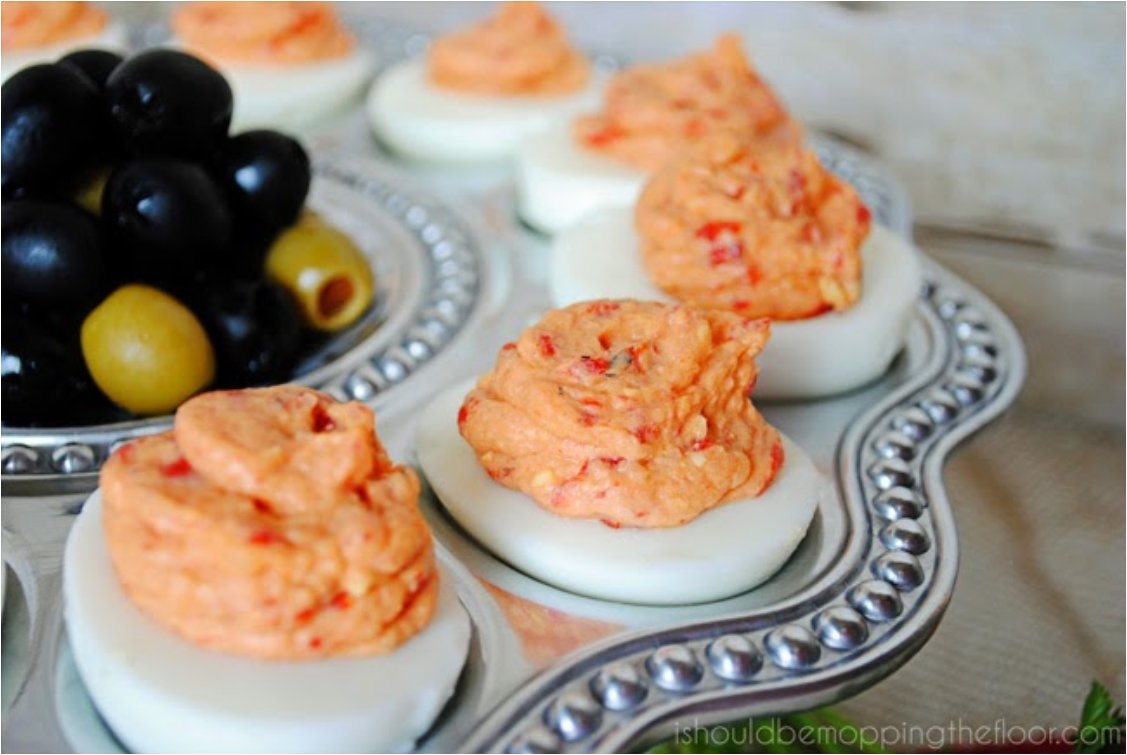 Pimento Cheese Deviled Eggs.