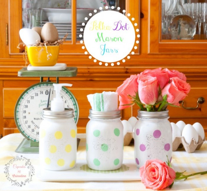 Polka Dot Mason Jars.