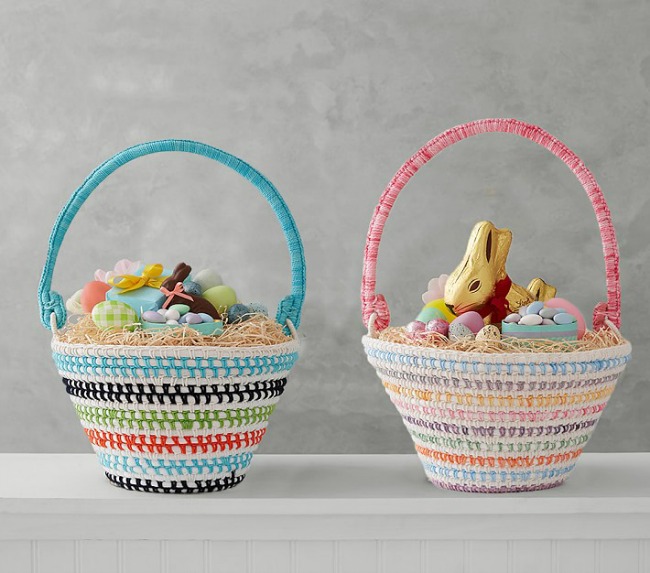 Rainbow Woven Easter Baskets.