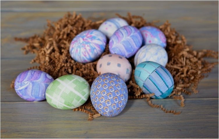 Silk Dyed Easter Eggs.