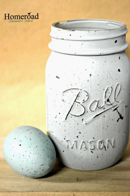 Speckled Egg Painted Mason Jars.